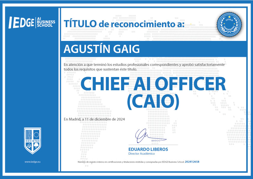 Chief AI Officer CAIO | IEDGE AI Business School