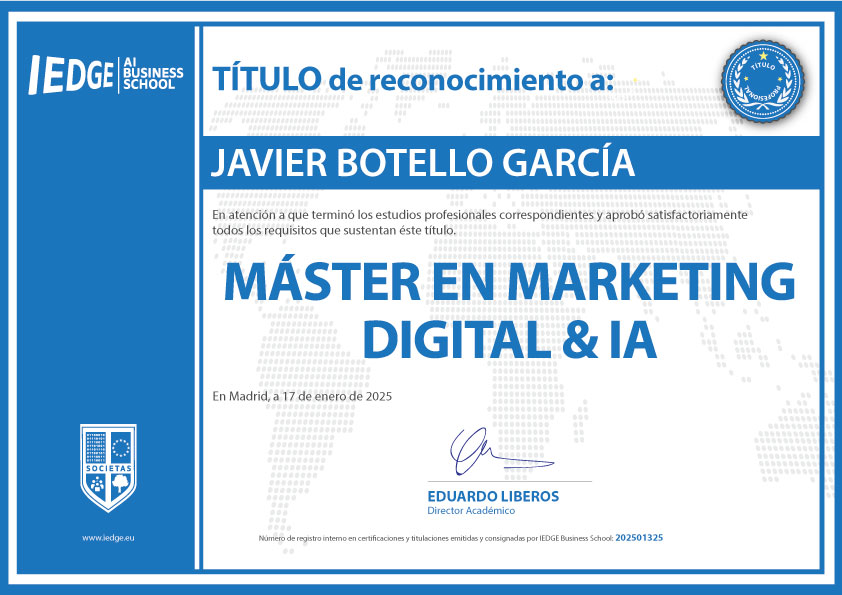 Máster en Marketing Digital IA | IEDGE AI Business School